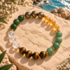 Dhan Yog Bracelet – Pyrite, Citrine, Green Aventurine, Tiger Eye, Green Jade & Clear Quartz