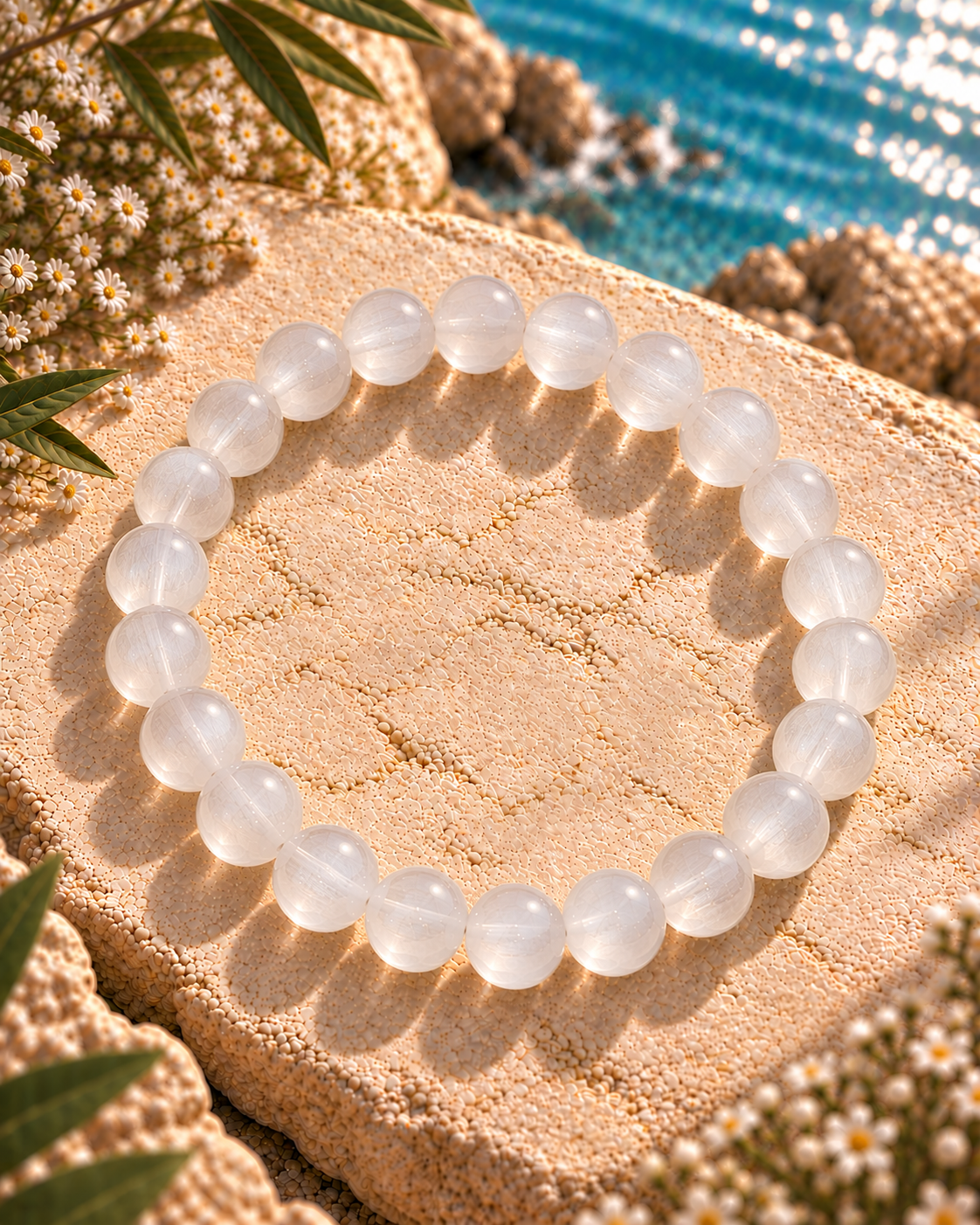 Selenite Bracelet – Natural Selenite Crystal for Cleansing & Spiritual Clarity