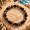 Triple Protection Bracelet – Tiger Eye, Black Obsidian & Hematite