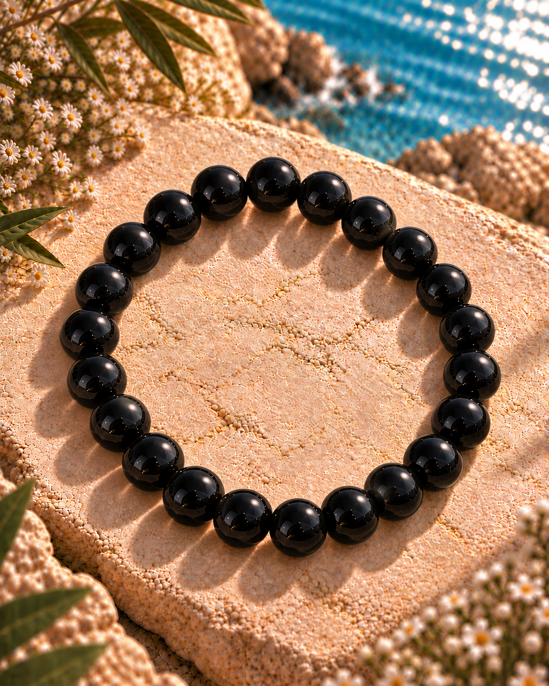 Black Obsidian Bracelet – Natural Black Obsidian Crystal for Protection & Grounding