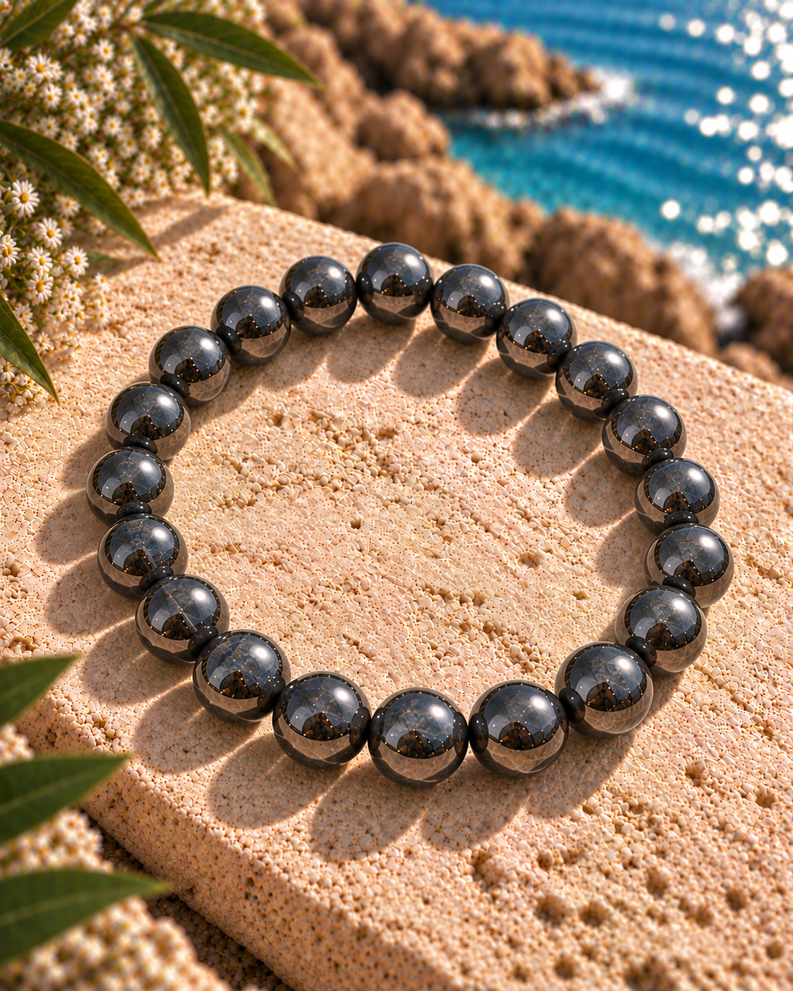 Hematite Bracelet – Natural Hematite Crystal for Grounding & Stability